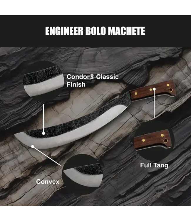 Condor Engineer Bolo 15 Inch With Leather Sheath