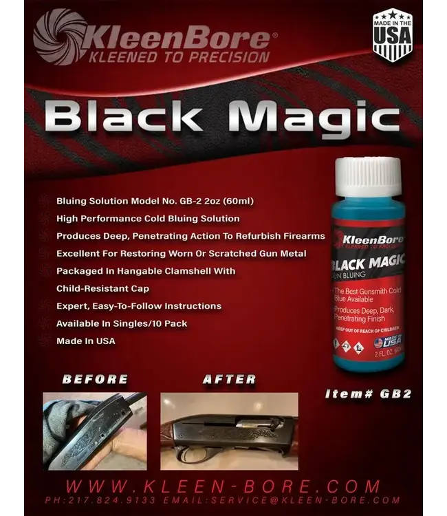 KleenBore Black Magic Cold Bluing Solution - 2 oz