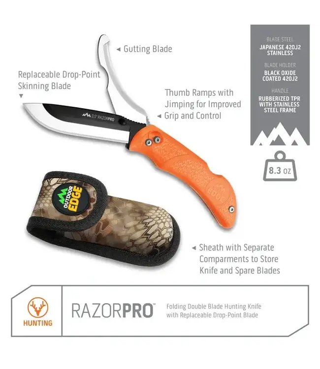 Outdoor Edge RazorPro G Replaceable Blade Hunting Knife
