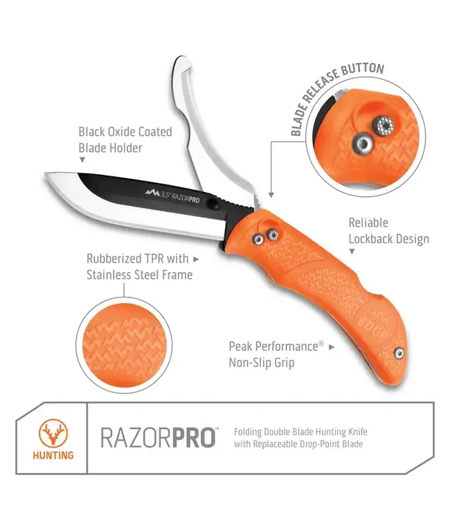 Outdoor Edge RazorPro G Replaceable Blade Hunting Knife