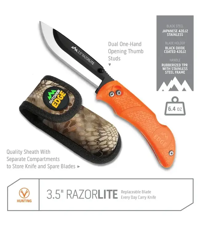 Outdoor Edge RazorPro L 3.5" Replaceable Blade Hunting Knife