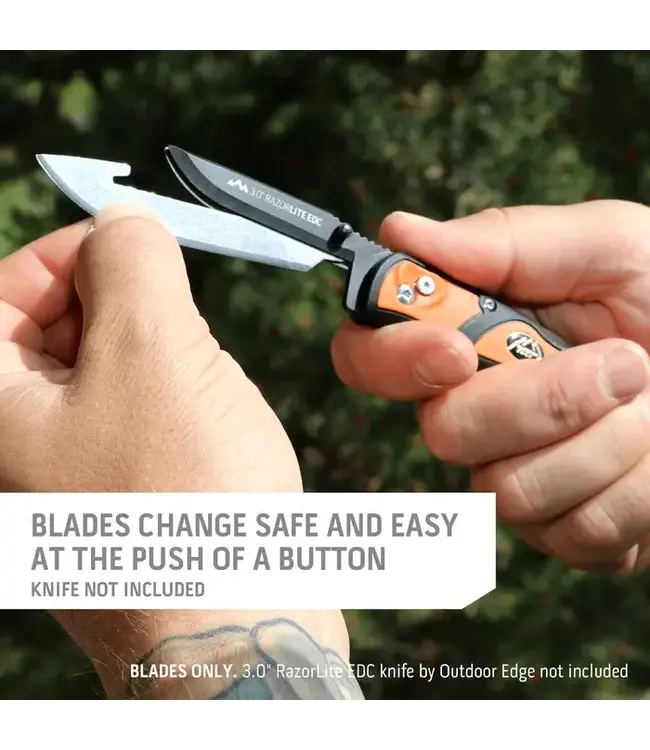 Outdoor Edge 3.0" Razorsafe System Drop-Point Replacement Blades