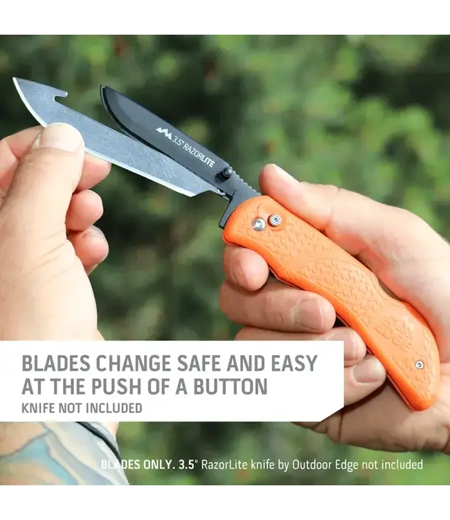 Outdoor Edge 3.0" Razorsafe System Drop-Point Replacement Blades