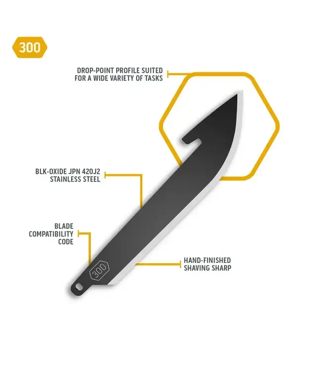 Outdoor Edge 3" Drop-Point Replacement Blades 6 Pack - Black Oxide
