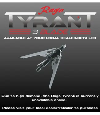 Rage Tyrant 3-Blade 100 Grain Broadheads 3 Pack