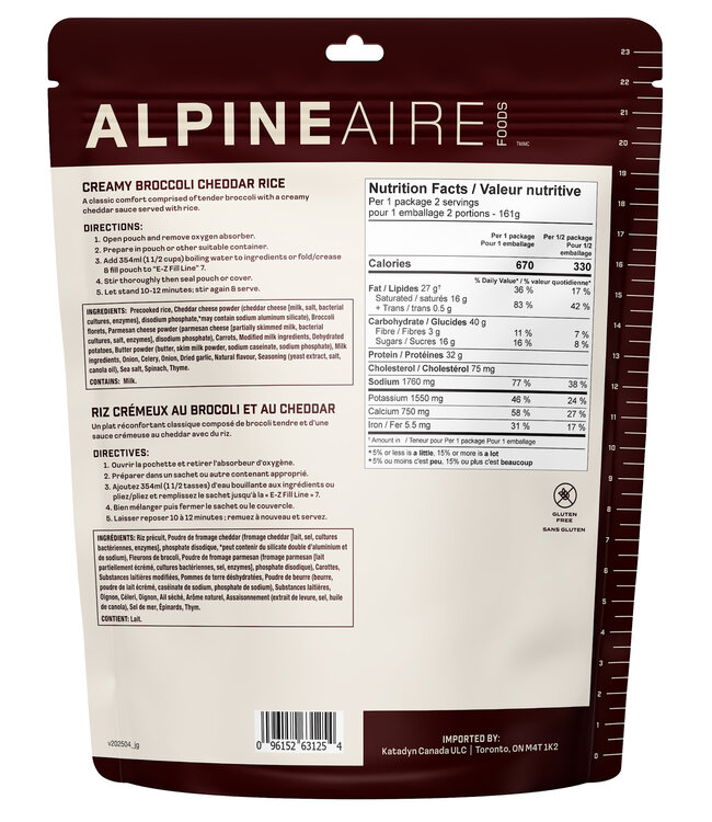 Alpine Aire Creamy Broccoli Cheddar Rice