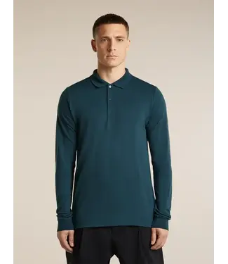 ICEBREAKER Icebreaker Men's 15.5 MerinoFine Pique Long Sleeve Polo Shirt