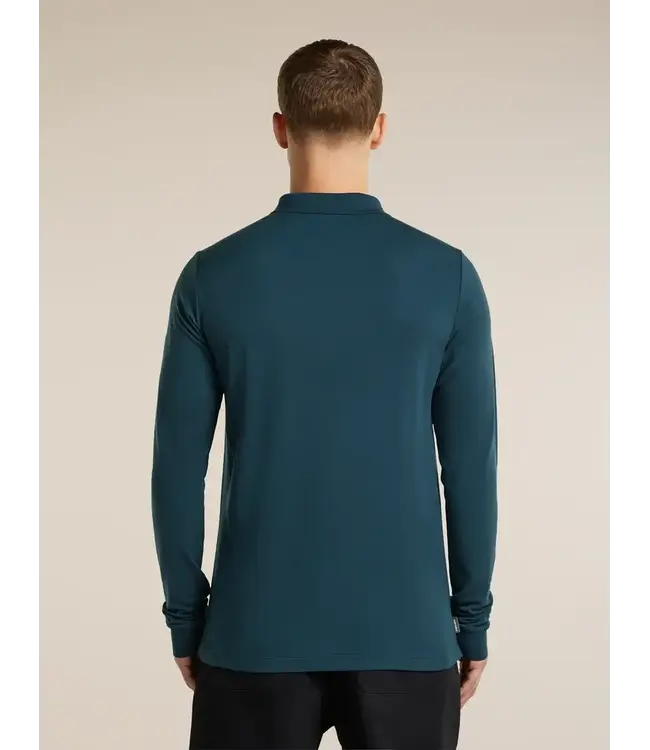 Icebreaker Men's 15.5 MerinoFine Pique Long Sleeve Polo Shirt