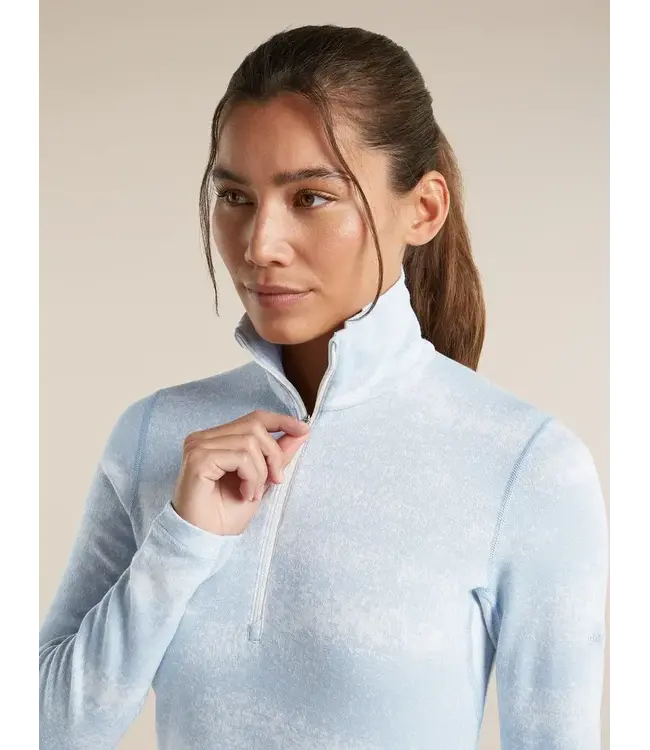 Icebreaker Women's Merino 260 Oasis Vertex Long Sleeve Thermal Half ZIp Chillwave Base Layer
