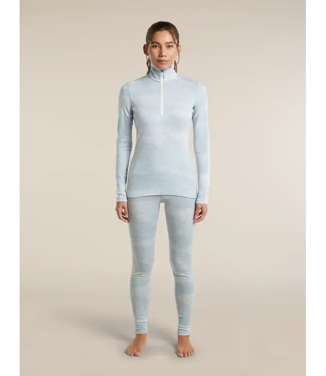 Icebreaker Women's Merino 260 Oasis Vertex Long Sleeve Thermal Half ZIp Chillwave Base Layer