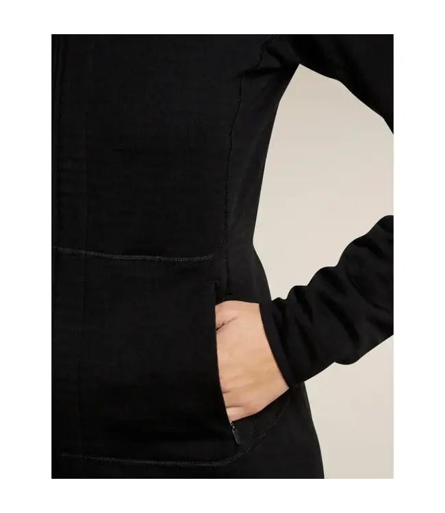 Icebreaker Women's Merino 400 RealFleece Descender Long Sleeve Zip  Mid Layer
