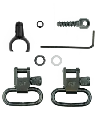 Grovtec Two Piece Barrel Band Swivel Sets - 1" Loop,  .22 Cal, .420" - .470"