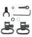 Grovtec Two Piece Barrel Band Swivel Sets - 1" Loop,  .22 Cal, .420" - .470"