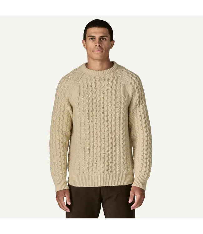 Patagonia Men's Recycled Wool-Blend Cable-Knit Crewneck Sweater