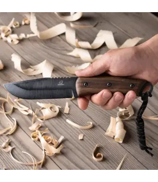 BEAVER CRAFT BeaverCraft Bushcraft Knife Dusk – Black Oxide, Leather Sheath