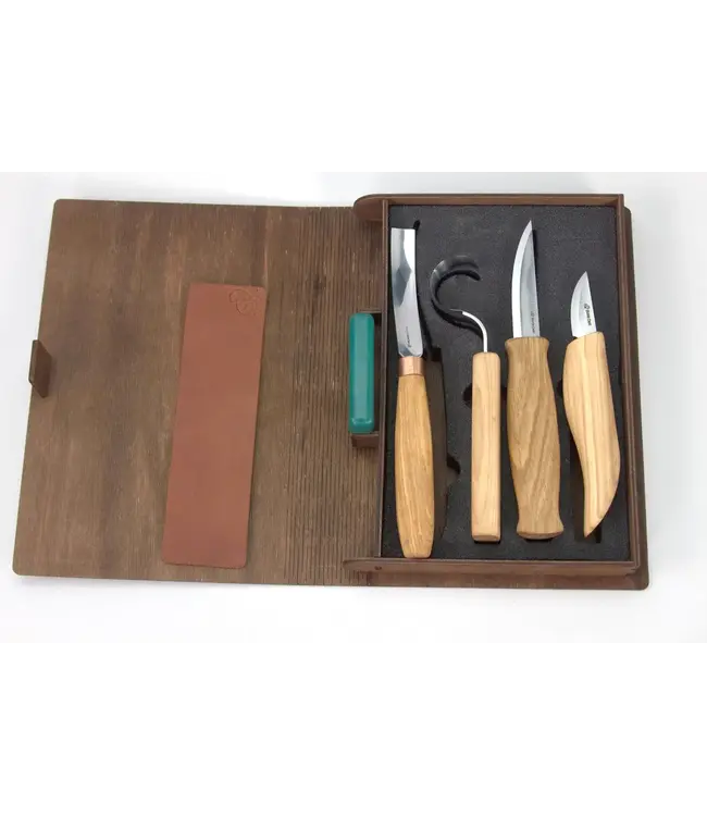 BeaverCraft Spoon & Kuksa Carving Set in Book Case, 4 pcs