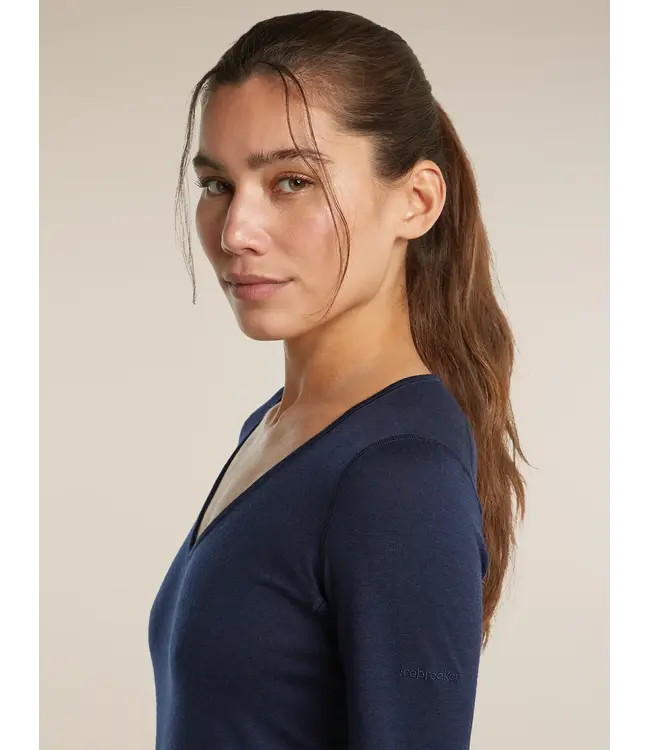 Icebreaker Women's Merino 200 Oasis Long Sleeve Thermal V Neck Base Layer