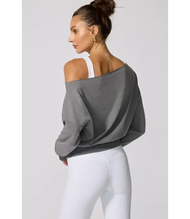 MPG Women's Cozy Fleece Off-The-Shoulder Sweatshirt