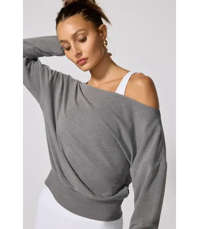 MPG Women's Cozy Fleece Off-The-Shoulder Sweatshirt