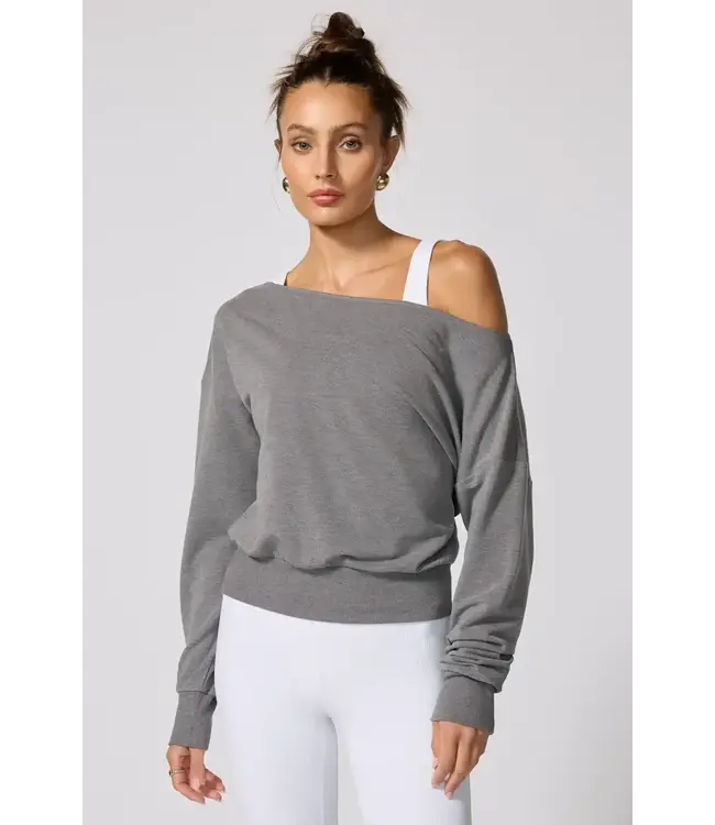 MPG Women's Cozy Fleece Off-The-Shoulder Sweatshirt