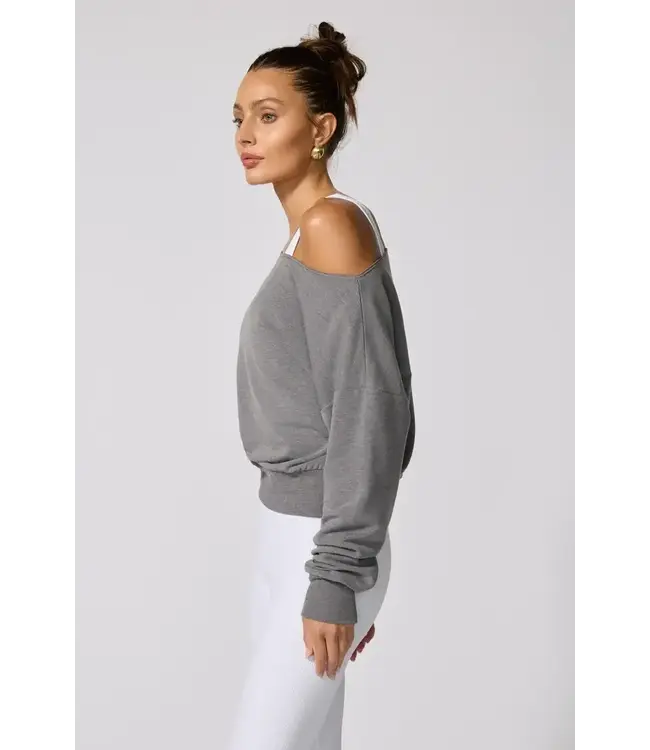 MPG Women's Cozy Fleece Off-The-Shoulder Sweatshirt