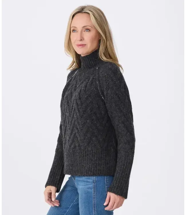 Krimson Klover Women's Chloe Cable Mock Neck Sweater