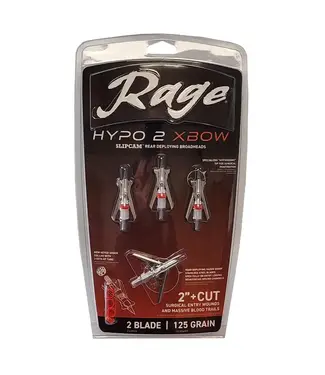 Rage Hypo 2 Crossbow Broadhead - 4 Pack, 125 Grain