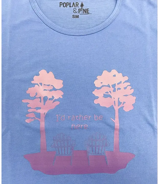 Poplar & Pine Women's I'd Rather Be Here Tee