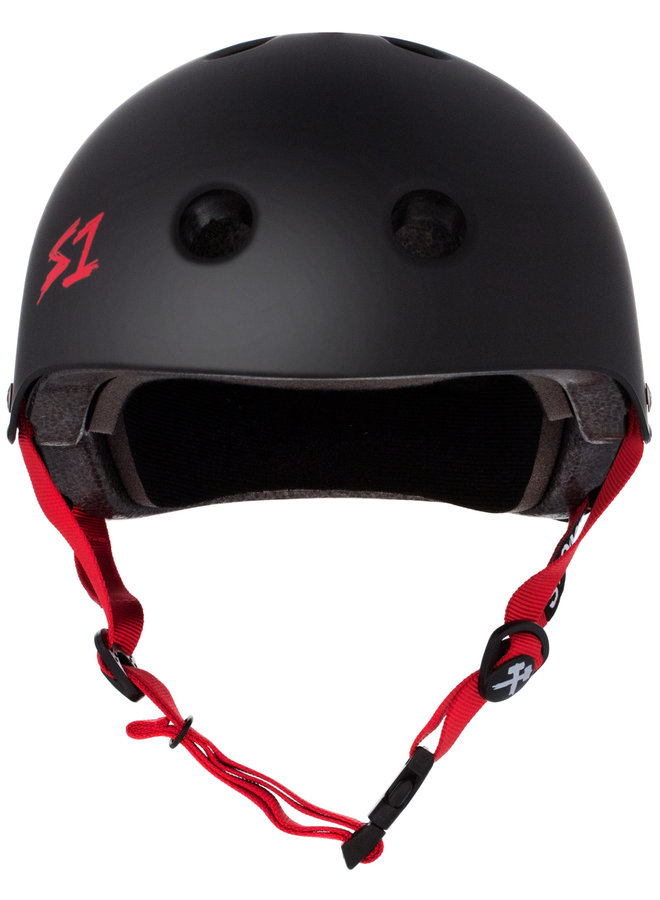 S-1 Lifer Helmet - Black Matte w/ Red Straps