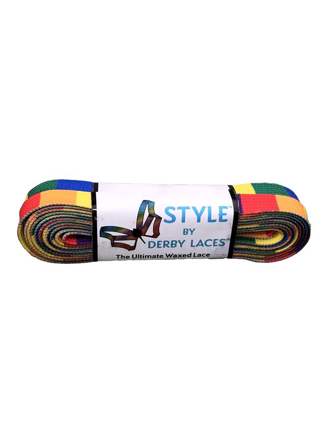 Derby Laces STYLE Waxed - Rainbow Block