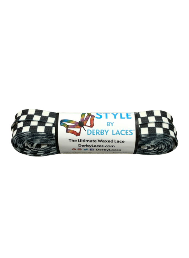 Derby Laces STYLE Waxed - Checkered Black & White