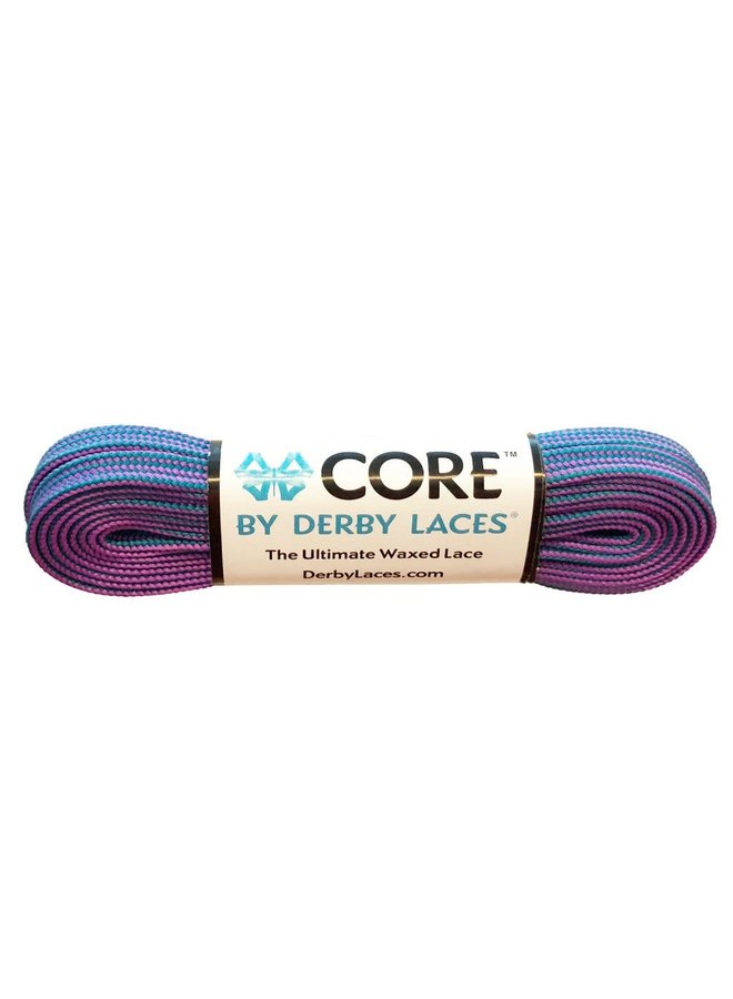 Derby Laces 6mm CORE - Purple/Teal Stripe