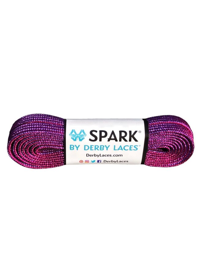 Derby Laces SPARK - Pink/Purple Stripe Metallic
