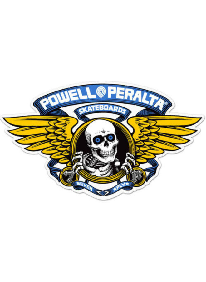 Powell Peralta Winged Ripper Sticker - 5" Blue