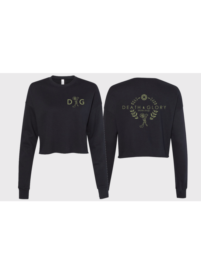 D&G Back Wreath Crop Crew Sweatshirt