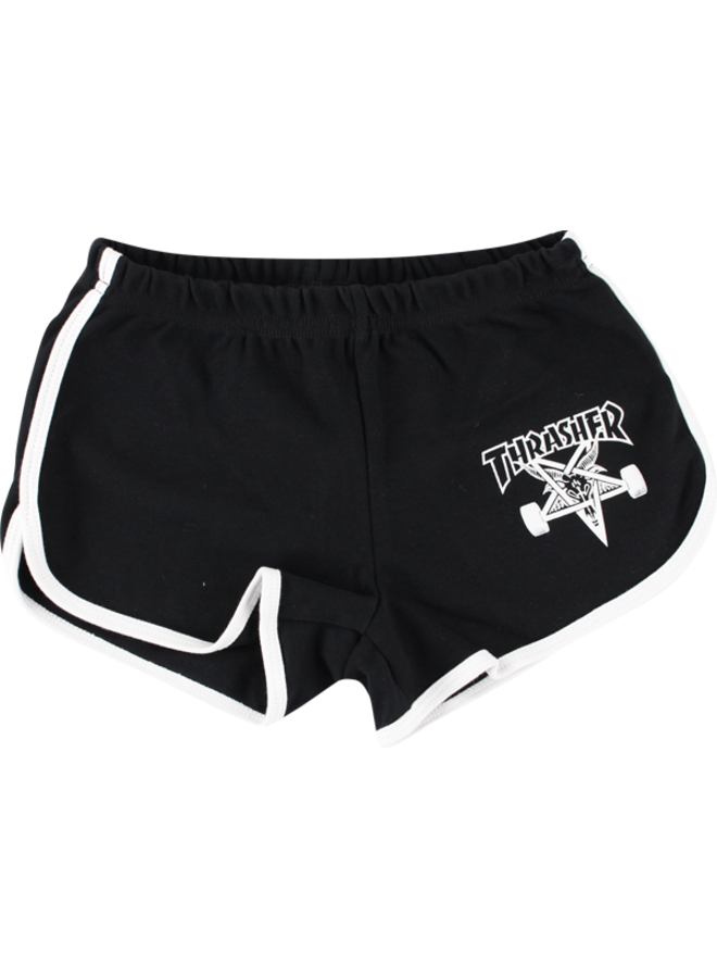 Thrasher Girls Skate Goat Night Shorts - Black/White