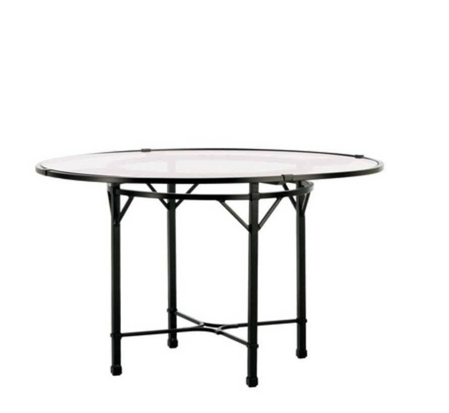 Brown Jordan Venetian 48 Inch Round Dining Table With Glass