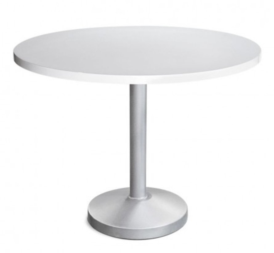Pedestal 48 Inch Round Dining Table With Powder Coated Aluminum Base And Top