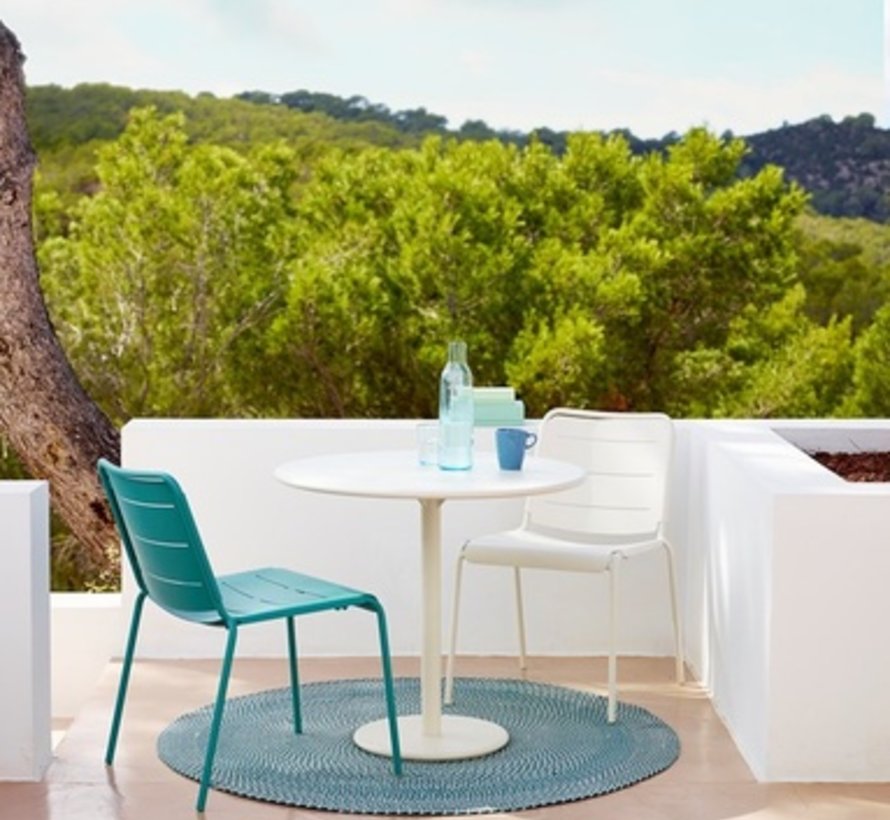 Copenhagen Side Chair In Aqua Aluminum Sold In Sets Of 2