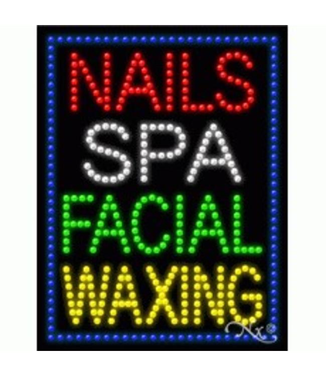 LED Nails Spa Waxing Sign for Business Displays Rectangle Electronic Ligh - 2