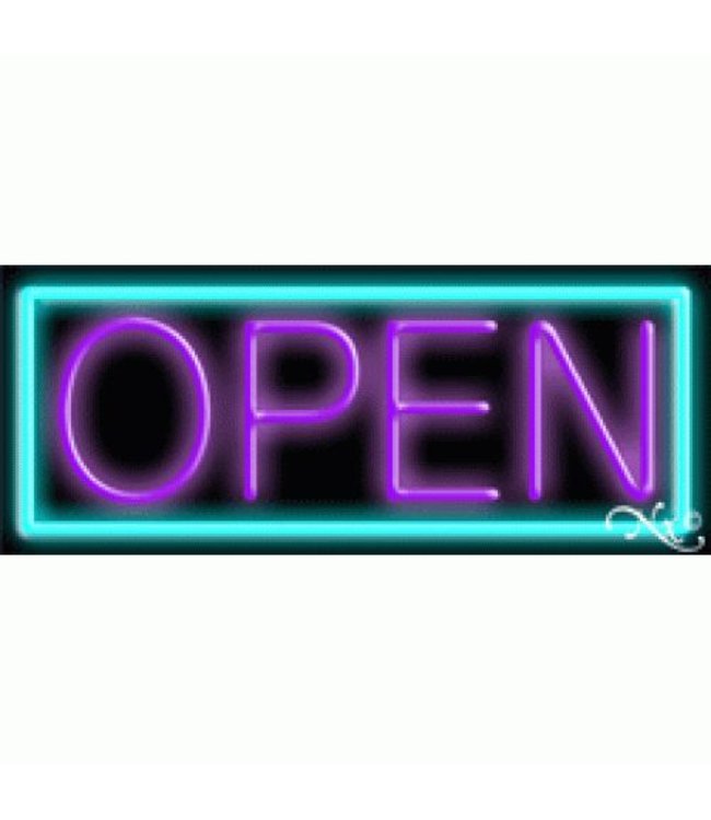 Neon & Led   Signs NEON SIGNS #NS10001-AP  Open (Aqua/Purple)