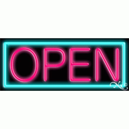 NEON SIGNS #NS12113 - AP Open (Aqua/Pink) - Super Spa Furniture,LLC