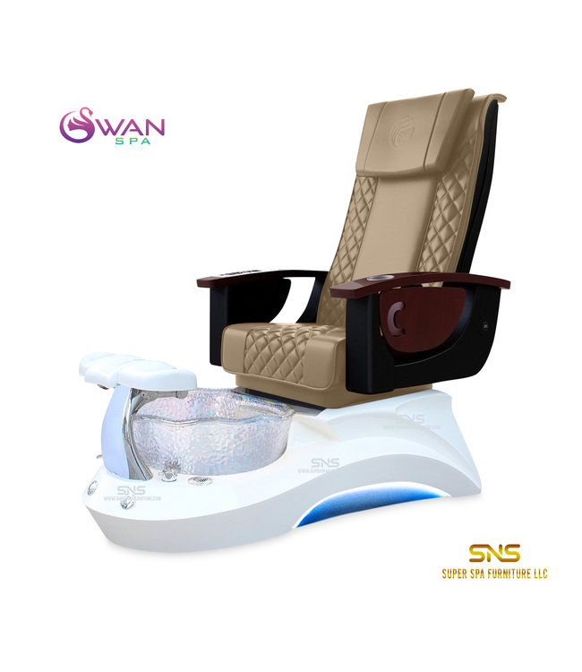 SNS  Pedicure  Chair S720 White Pearl Swan Spa Chair
