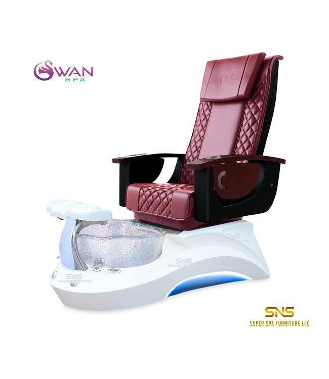 SNS  Pedicure  Chair S720 White Pearl Swan Spa Chair