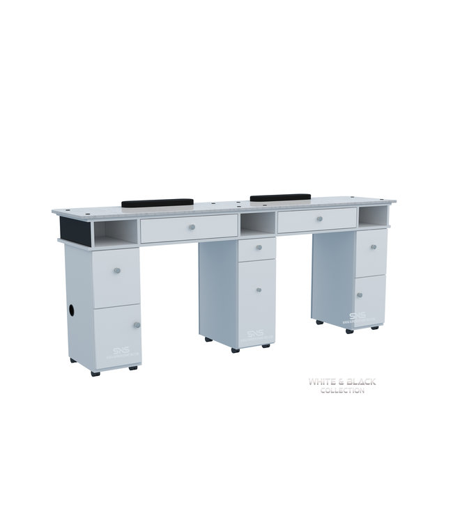 SNS White & Black WB902  Double Nail Table