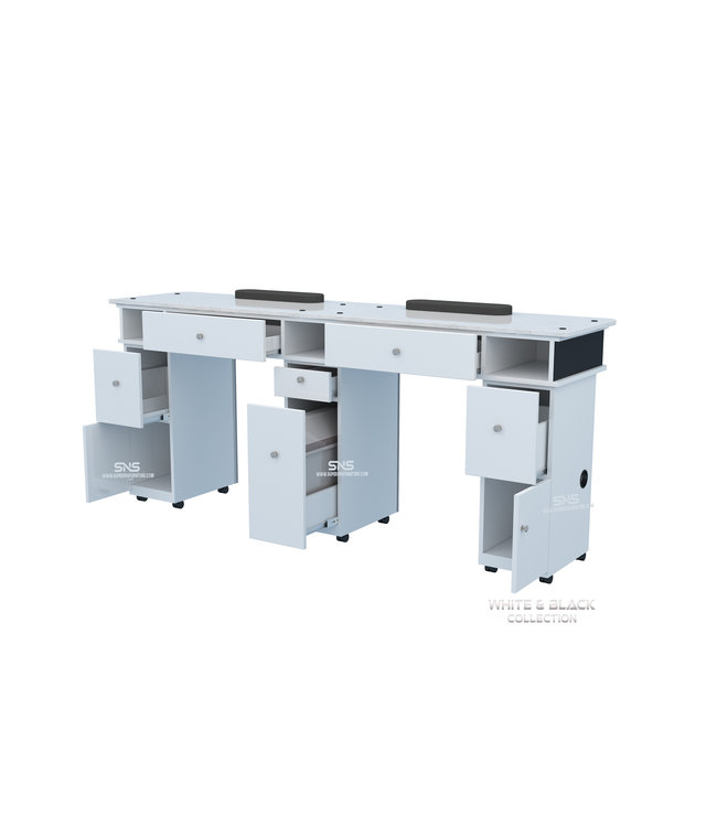 SNS White & Black WB902  Double Nail Table