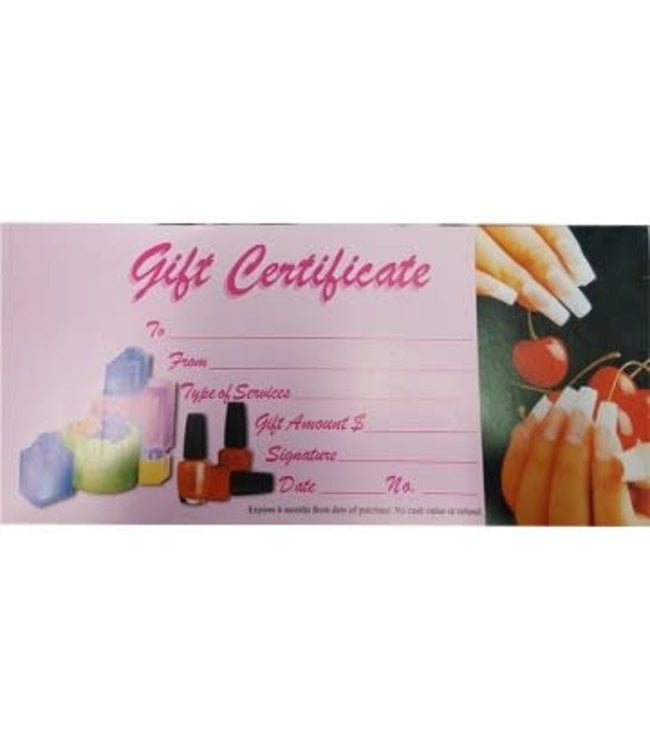 Gift Certificates - 25pages /Hands & Red Cherries #NAC207