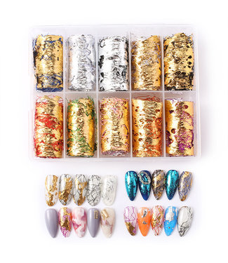 Nail Art Foil Transfer 10 rolls # NF001