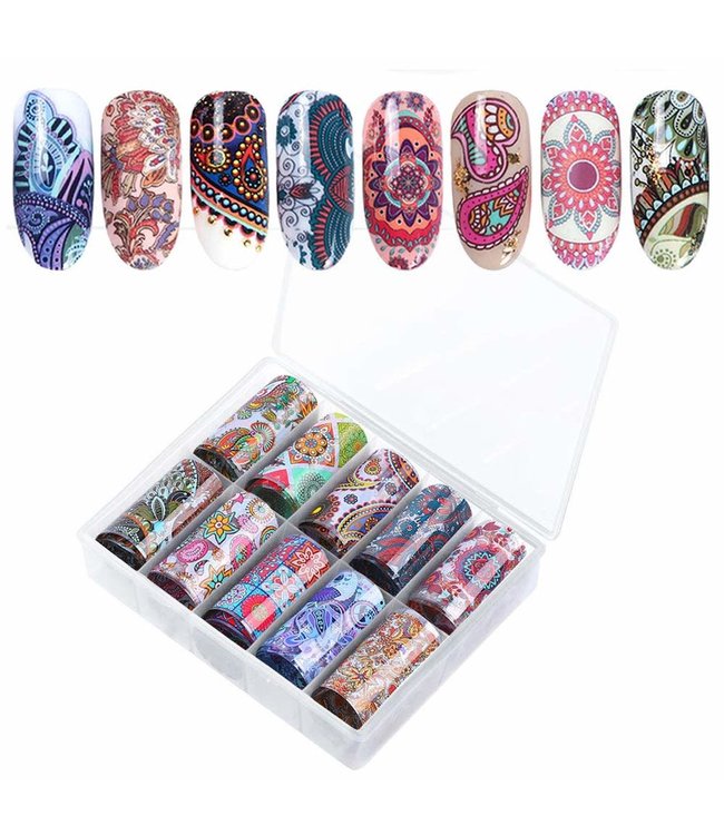 Nail Art Foil Transfer 10 rolls #NF003