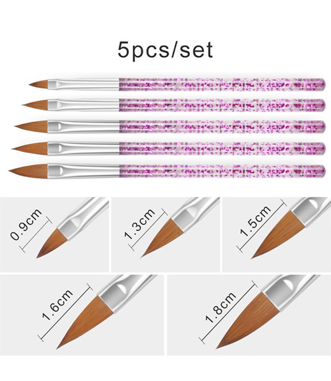 Nail Brush  Set 5pcs  #NAR03